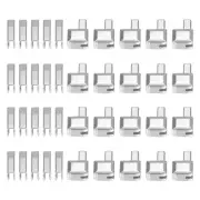 20Sets Zipper Repair Kits, #3 Retainers Box & Insertion Pins, Silver Tone