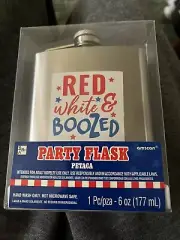Red White & Boozed Party Flask