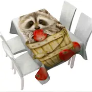 Wildlife Cute Animal Art Apple Basket Raccoon Tablecloth