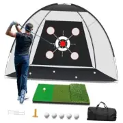 Golf Net, Golf Practice Net with Golf Mat, Golf Hitting Aid Nets 10x7FT for