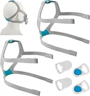 2 PCS Airfit F30 Headgear with 4 Clips, CPAP Headgear Strap, Adjustable Magic Tape Design for Airfit N20 Headgear, CPAP Mask Headgear, CPAP Supplies Compatible with Airfit F20 F30 N20, Standard Size