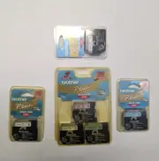 Brother P Touch Tape Cassette Mixed Lot - Pink Green Silver White Blue