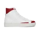 Vegan high-top white sneakers unisex lace-up casual on apple skin bamboo piñatex