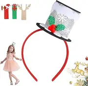 [Generic] Funny Christmas Headbands - Elastic Red Green Silver Christmas Headgear | Classic Comfortable Kids Headband for Christmas