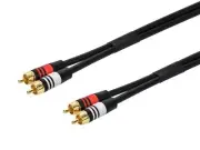 Monoprice Premium 2 RCA Plug/2 RCA Plug M/M Cable - 75 Feet - Black | 22AWG