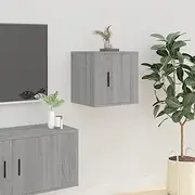 Wall Mounted TV Cabinet, Grey Sonoma, Floating Entertainment Storage Unit for Living Room, Media Center