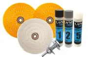 6 Inch Buffing Wheel Kit for Bench Grinder and Drill with 3 Step Hard Metal P...