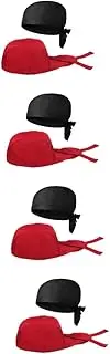 [VALICLUD] 4sets Uniform Hat for Restaurant Chef Cap Simple Adjustment for Chef Kitchen Workers 2pcs*4