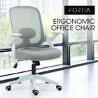 FORTIA Ergonomic Office Desk Chair Mesh Comfortable Computer Work White/Grey