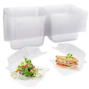 OJYUDD 50 Pcs Clear Plastic Take out Containers,Square Hinged Food Containers...