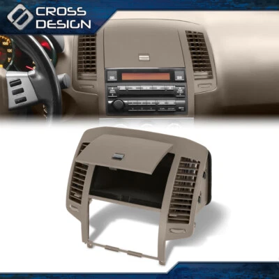 Fit For Altima Storage Cubby Center Dash Radio Bezel AC Vents Brown 05-06 Nissan