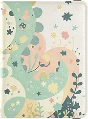 [Amooorous] Cartoon Baby Dinosaur Childlike Doodle Style Pastel Colors Leather decorative waterproof passport holder for travel Wallet Combo Passport Wallet Waterproof, cartoon baby dinosaur childlike doodle