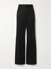 [Nili Lotan] Nili Lotan - Arielle Wool-twill Flared Pants - Black - US12 US 12 Black