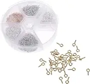 Holibanna 750Pcs Eye Pin Hook Threaded Clasp Hook Eye Screw for DIY Jewelry Making Durable and Water Resistant for Crafts and Art Projects