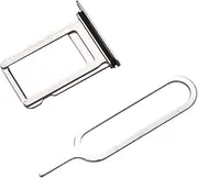 DECORNIJIA 2PCS Sim Tray Slot with Ring Eject Pin for Durable Replacement Parts for Cell Phones Silver Design Easy Installation Compatible with iPhone