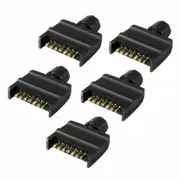 5x Trailer Plug 7 Pin Flat Male Adaptor Caravan Boat Car Connector Part Adapter