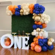 136PCS Thanksgiving Balloon Arch Garland Kit - Navy Blue, Burnt Orange, Nude, Me