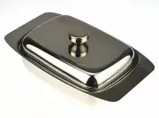 NEW STAINLESS STEEL BUTTER DISH WITH LID Margarine Plate Tray Storer Container