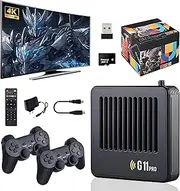 G11pro gamebox game console,plug & play video games,2.4G wireless controller retro gamer pro,black,Emuelec4.3 (256g)