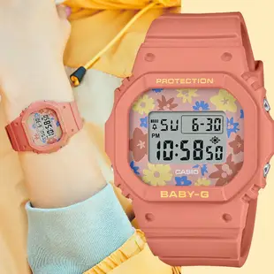 CASIO 卡西歐 BABY-G 花朵方形女錶電子錶 BGD-565RP-4