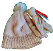 Wonder nation Fur Beanie Glove Set One Size