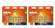 (2X Pack)Genuine Gillette Fusion 5 Power Value Pack 12 Shaving Blades Cartridges