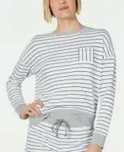 Alfani Ultra Soft Crewneck Pajama Top Varsity Stripe Pick Size