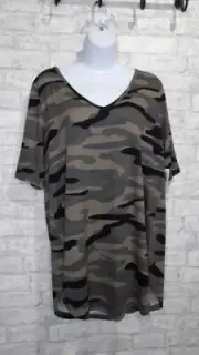 Torrid T-shirt Tee Shirt Super Soft Knits Brushed Camouflage Lovesick Tunic 1X