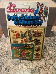Vintage 1984 The Chipmunks Puffy Stickers & Album Set. Unpunched Peg Hole. Rare