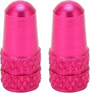 2pcs Valve Caps Bicycle Valve Stem Cover Aluminum Alloy Bike Tire Valve Caps Dust Covers (Rose Red)