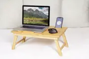 Adjustable Bamboo Laptop Bed Tray Table Foldable Desk with Tilting Surface