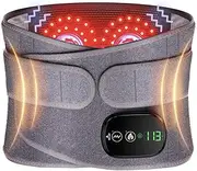 Cordless Heating Pad for Back Massager with 3 Vibration and 3 Heat, Portable Heated Back Brace Hatch Belt, Relaxing Gifts for Seniors (black)