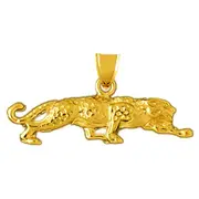 14K Gold 28MM Tiger Pendant