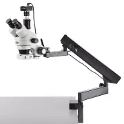 AmScope 3.5X-90X Simul-Focal Zoom Stereo Microscope 5MP Camera Articulating Arm