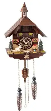 Quartz Cuckoo Clock Black forest house with music TU 4294 QM NEW