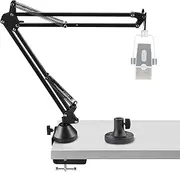 Geekria for Creators Microphone Arm Compatible with AKG Lyra Ultra-HD, P120, P220, C214 Mic Boom Arm Mount Adapter with Tabletop Flange Mount, Suspension Stand, Desk Mount Holder