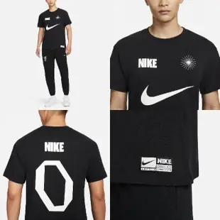 【NIKE 耐吉】短袖 Basketball 男款 黑 白 大LOGO 寬鬆 純棉 棉T 短T 大勾(FJ2307-010)