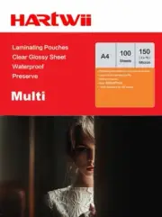 A4 Thermal Heat Laminating Pouches 150Micron（75x2) Thickess Clear Clean Hartw