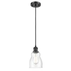 Innovations Ellery 4.5" 1 Light Mini Pendant, Amber/Black/Seedy - 516-1P-BK-G394