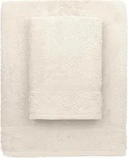 [zer0bed] Ivory Cream Bath Towels, Set of 2 Bath Towels, Face Towel, Bidet Towel, Plain Colour, Ivory Cream, 100% Cotton, Set of 2