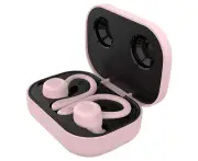 Wireless Sport Headset Ear-Hook Headphone Bluetooth 5.0 Earphone With HD Microphone Charging Box Stereo Music For All Smartphones - Pink