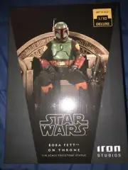 Star Wars Premier Collection The Mandalorian: Boba Fett on Throne Statue Diamond