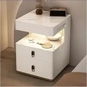Bedside Cabinet Bedside Table, Bedside Table Multifunctional Smart Bedside Table, Charging Bedroom Furniture Nightstand (Color : 02)