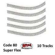 Atlas 2500 N Code 80 Super-Flex Track Black Ties / Nickel Silver Rail (10 Pcs)