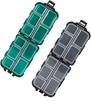 Toyvian 2Pcs Fishing Hook Storage Case Durable Fishing Gear Organizer with Compartments for Hooks and Lines for Freshwater