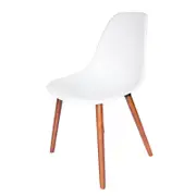 SK Designer Living | Replica Eames DSW Inspired Chair | White & Walnut