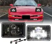USR H4666 4” x 6” LED Projector Headlight 4x6 Inch High/Low Sealed Beam Headlamp PLUS 2 Wiring Adapters Compatible with Ford Probe Eclipse Dodge Stealth Pontiac Firebird (PlugNPlay)