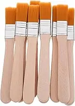 Hoement Paint Brush Set 10 Nylon Bristle Brushes Wooden Handle for Art Crafting Cleaning