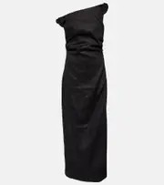 [SIR] SIR One-shoulder linen maxi dress AU 6 black