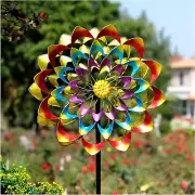 Wind Spinner Large Metal Sculpture for Outdoor Garden Lawn Patio Decor Rainbow